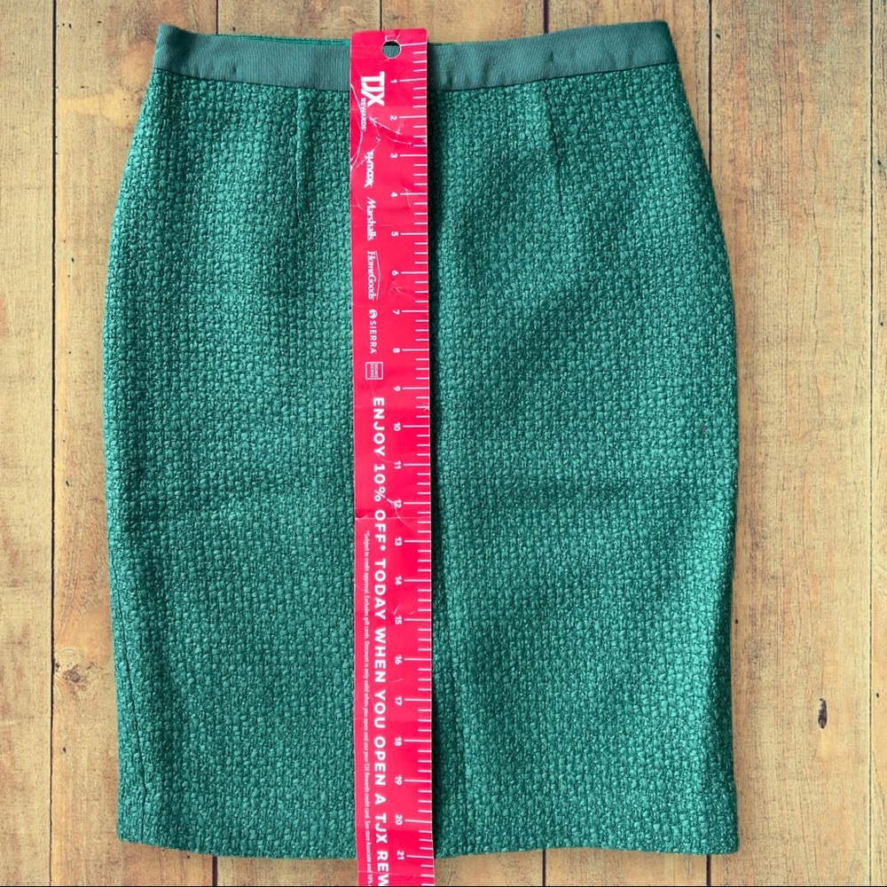 SOLD Boden Green Wool Blend Boucle Pencil Skirt Zipper - Picture 7 of 10